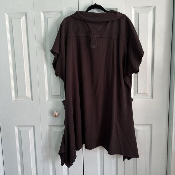 Focus Casual Life Womens Button Front Collared Tunic Top XL Black - Picture 9 of 12